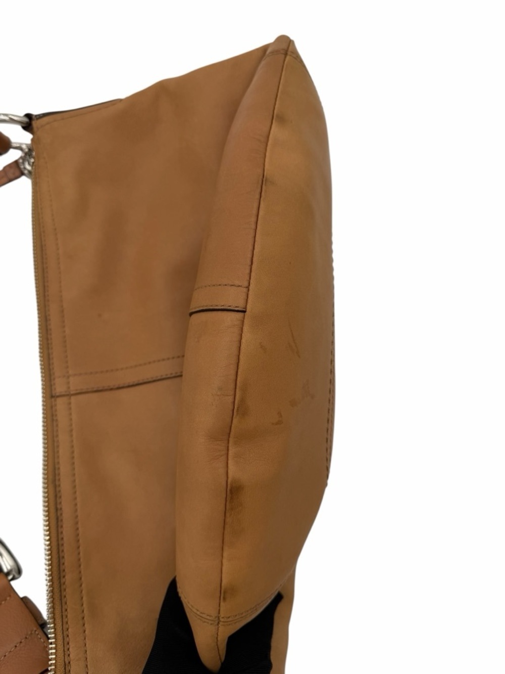 Coach Soho Leather Hobo Bag F13107 Brown Cognac Zip Top Shoulder Y2K - Picture 10 of 15